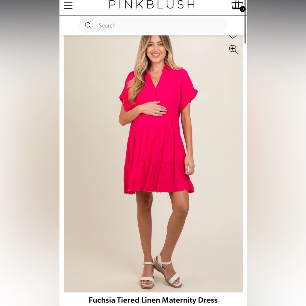 Linen Maternity Dress - PinkBlush